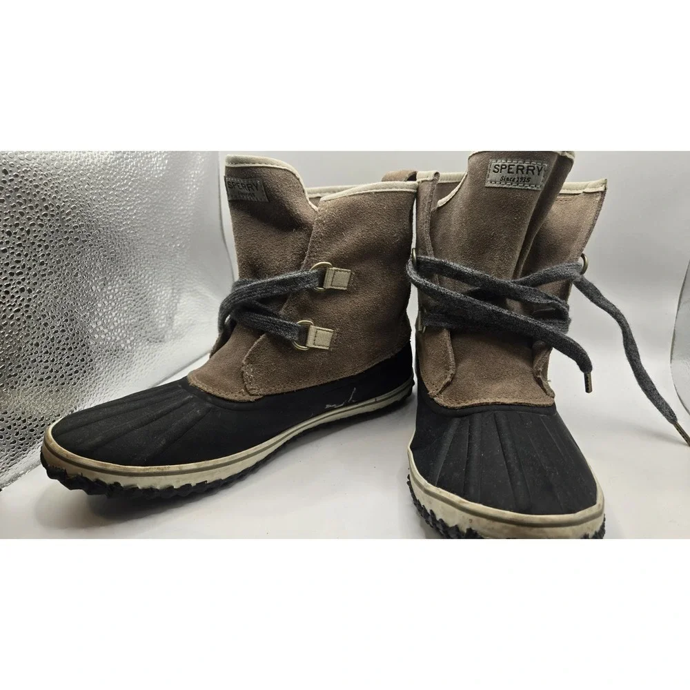 Sperry Women's Duck Boots STS83907 Size 6 Suede Rubber Winter Snow Rain Boot